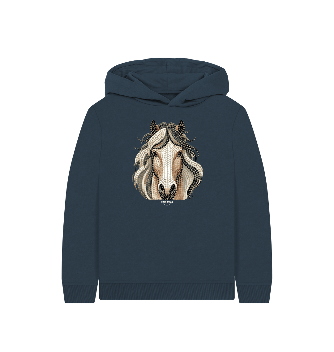 Navy Blue Printed Kids Hoodie
