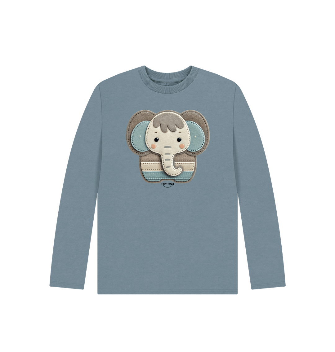 Stone Blue Printed Kids T-Shirt