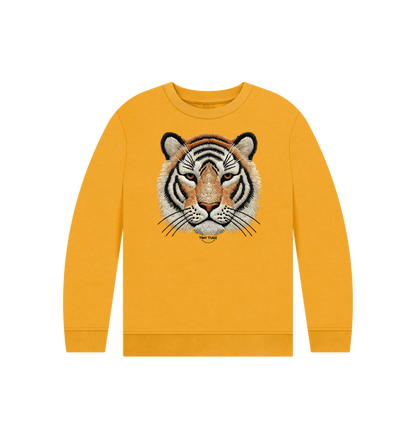 Mustard Printed Kids Jumper
