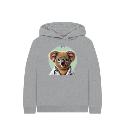 Athletic Grey Printed Kids Hoodie