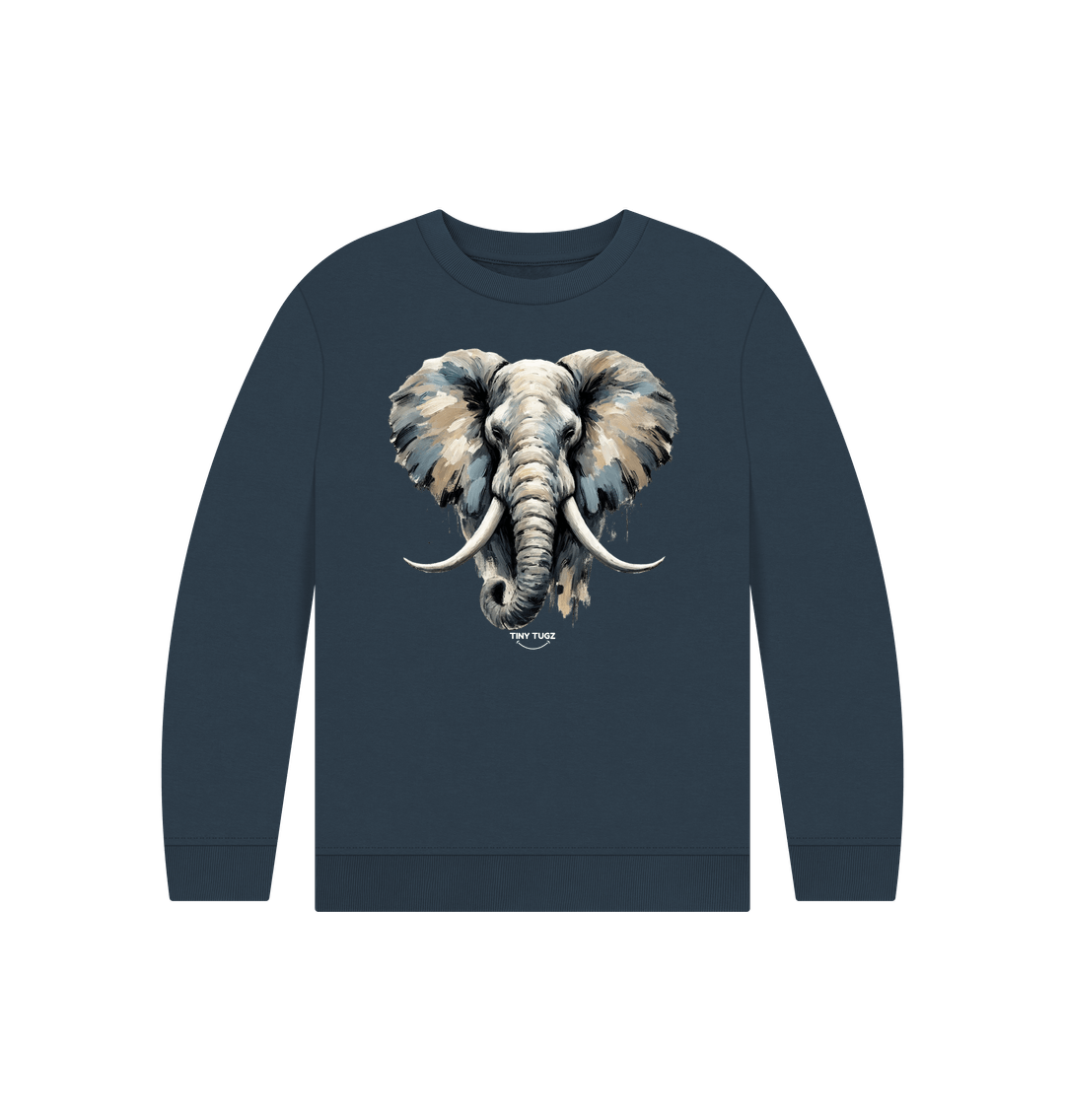 Navy Blue Printed Kids Jumper
