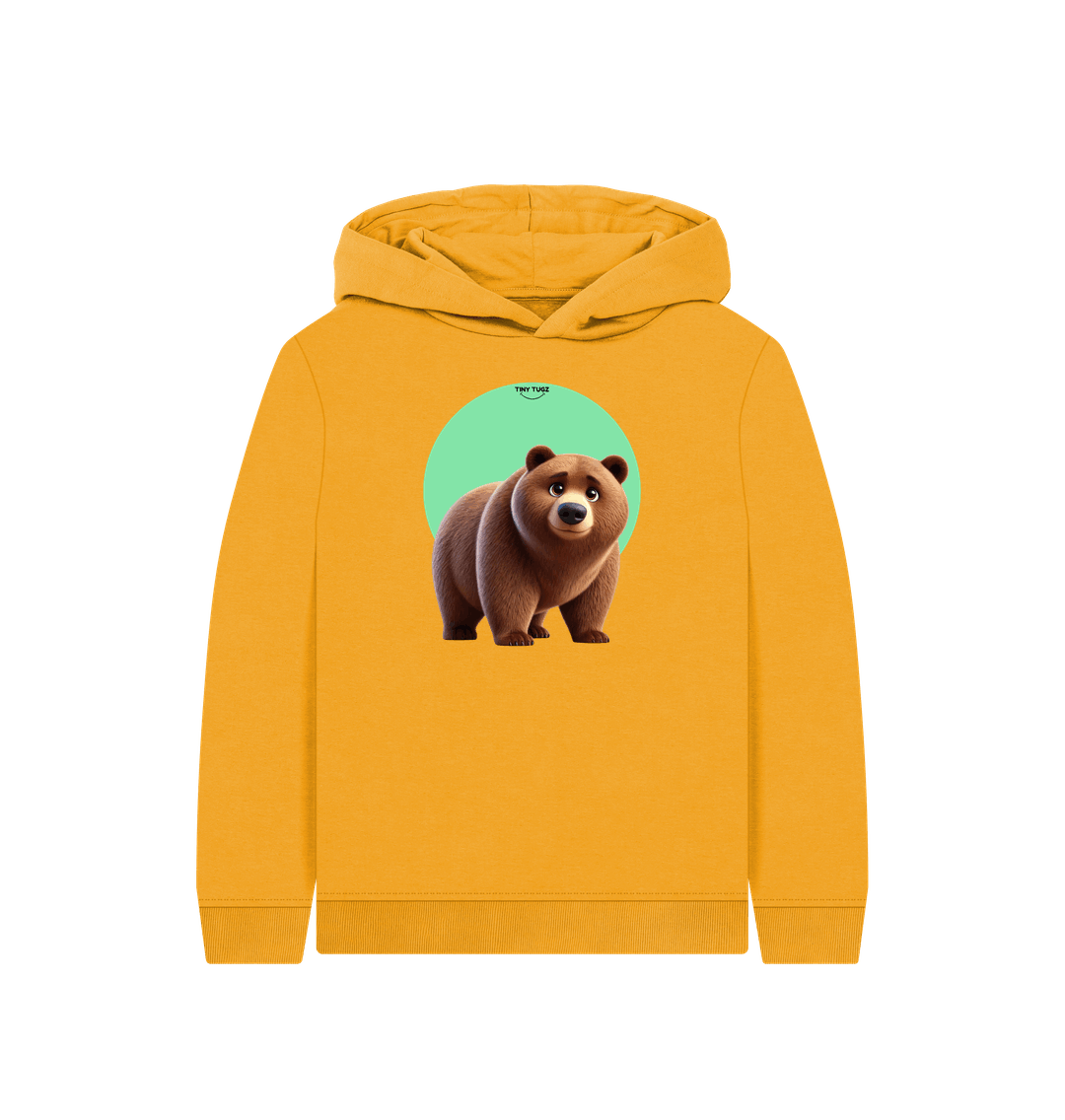 Mustard Printed Kids Hoodie