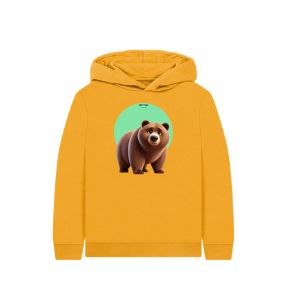 Mustard Printed Kids Hoodie