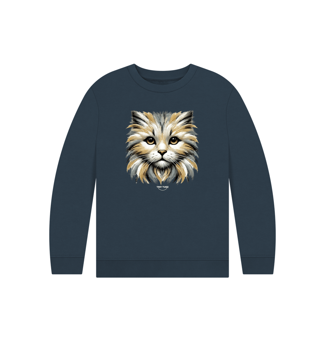 Navy Blue Printed Kids Jumper