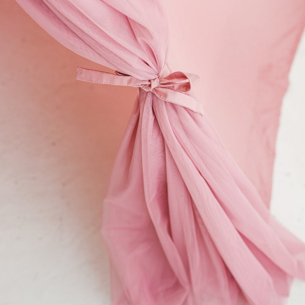 Fairy Kids Play Tent with Tulle - Rose - Cotton & Wooden Poles - Tiny Tugz™