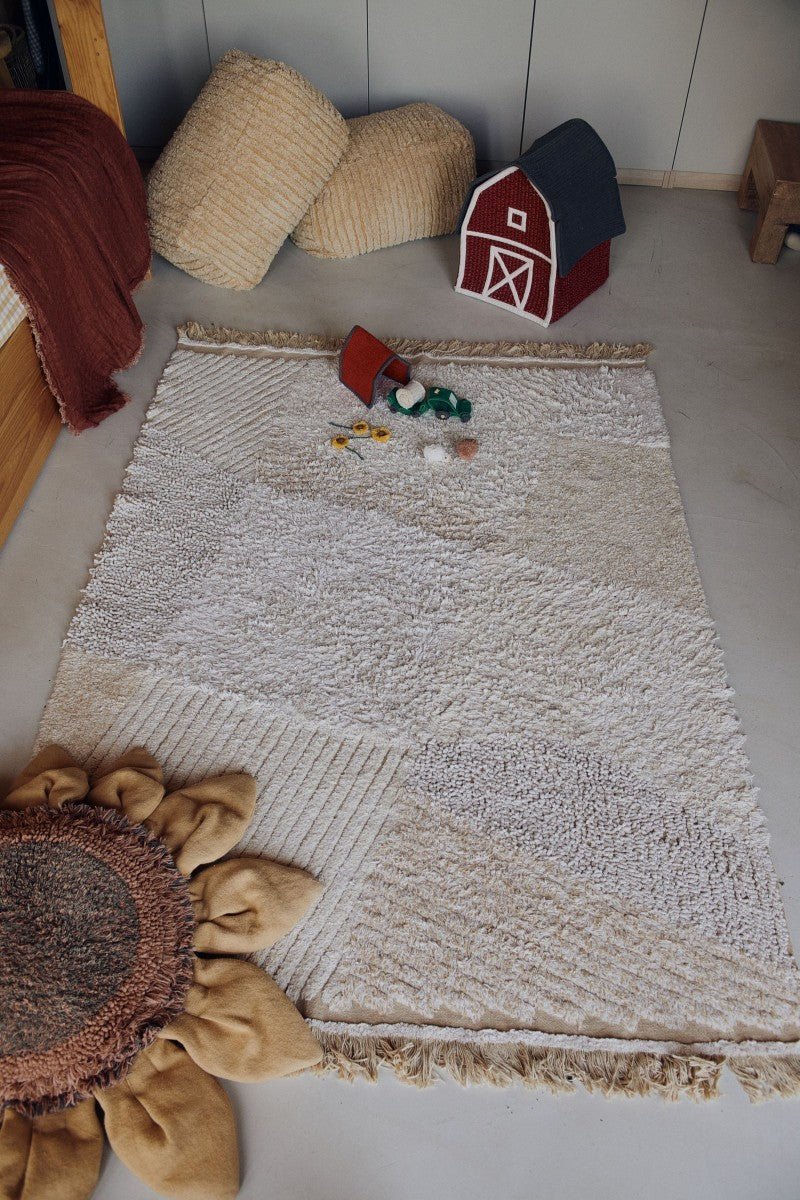 Farm Fields Cotton Play Rug for Kids + 7 Cotton Toys (120 x 170cm) - Tiny Tugz™