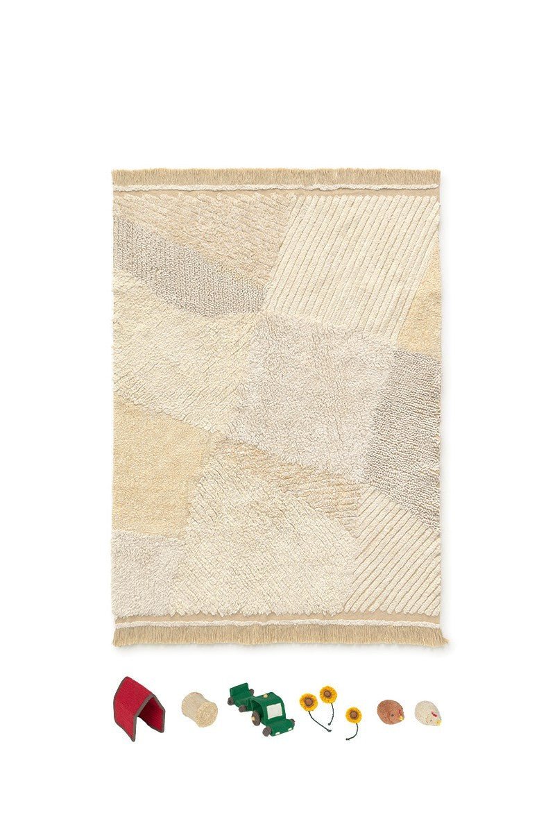 Farm Fields Cotton Play Rug for Kids + 7 Cotton Toys (120 x 170cm) - Tiny Tugz™