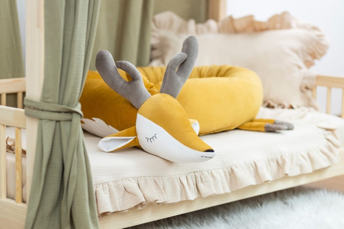 Fawn Cuddle Pillow & Bed Wall Bumper - Velvet, 210 cm - Tiny Tugz™