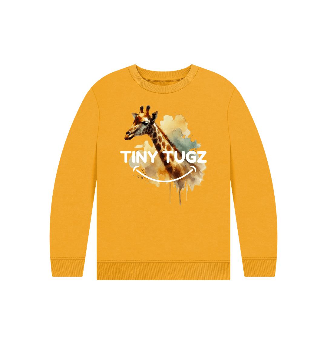 Mustard Printed Kids Jumper