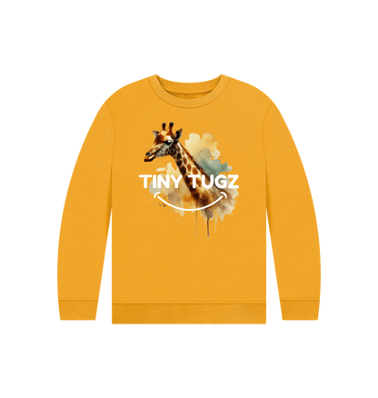 Mustard Printed Kids Jumper