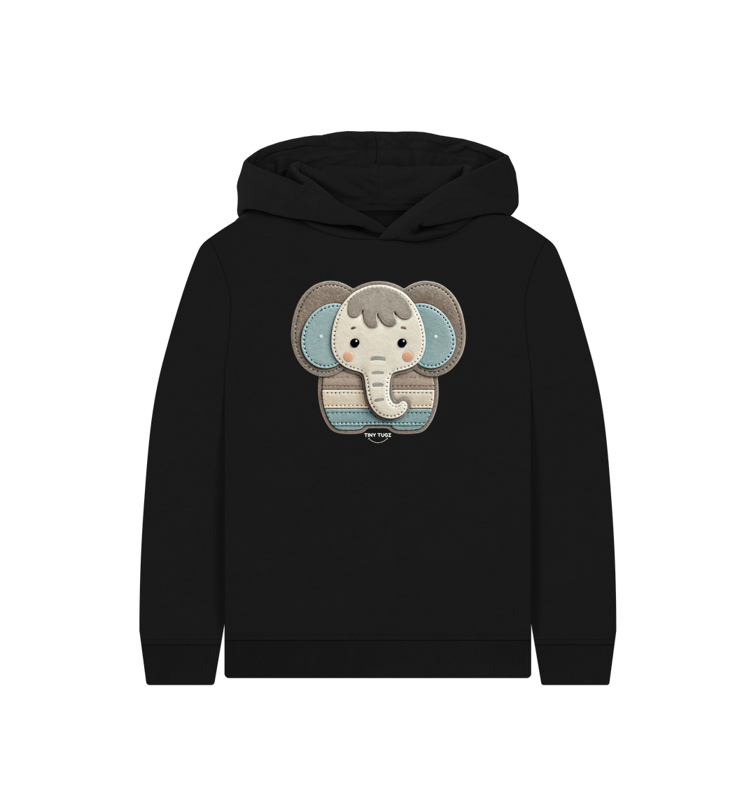 Black Printed Kids Hoodie