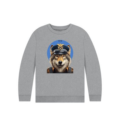 Athletic Grey Printed Kids Jumper
