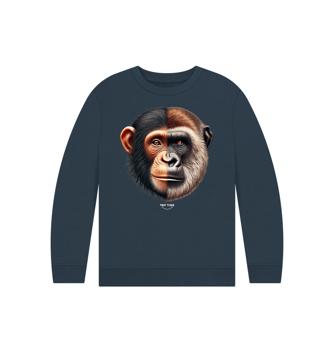 Navy Blue Printed Kids Jumper