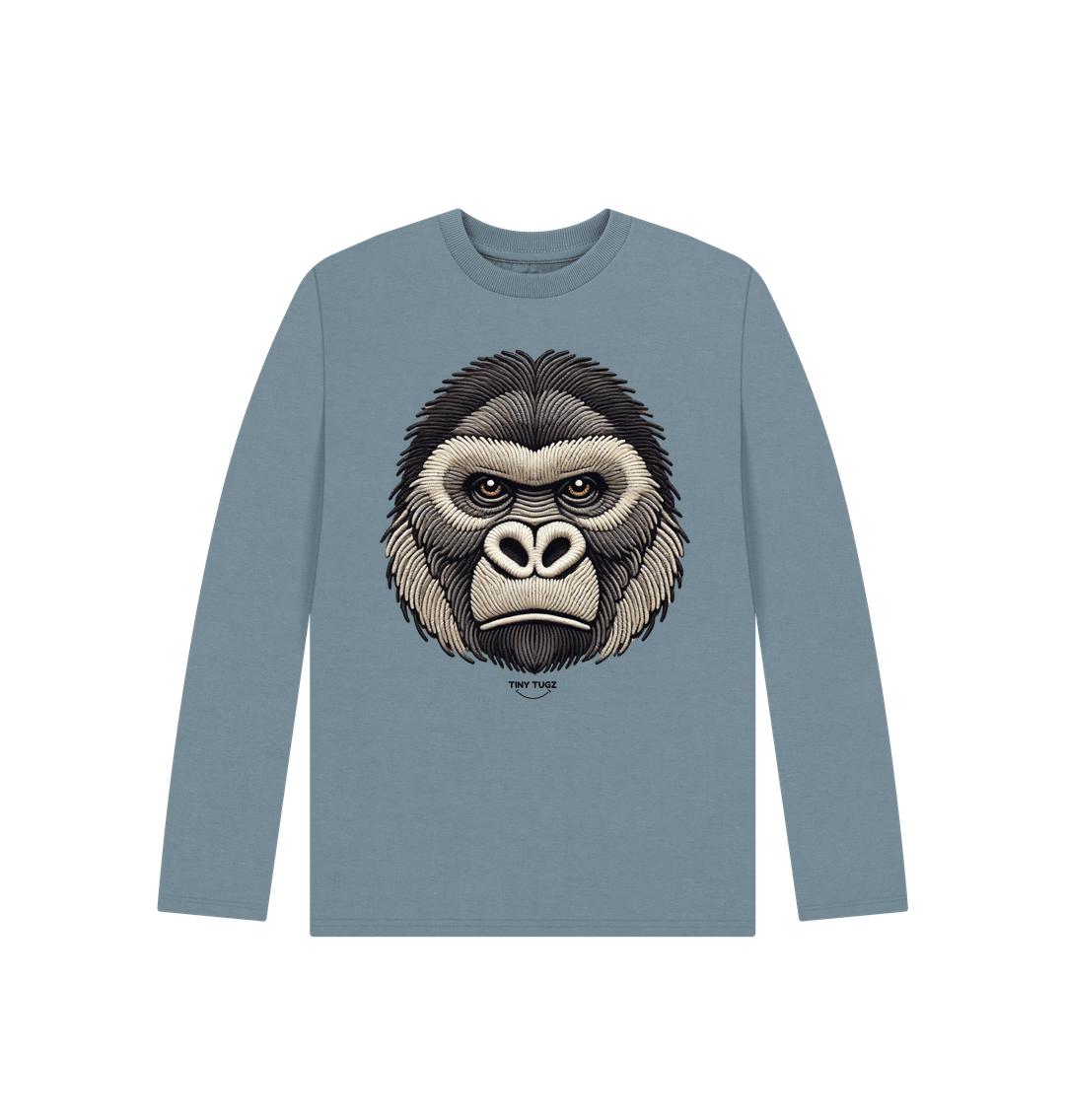 Stone Blue Printed Kids T-Shirt