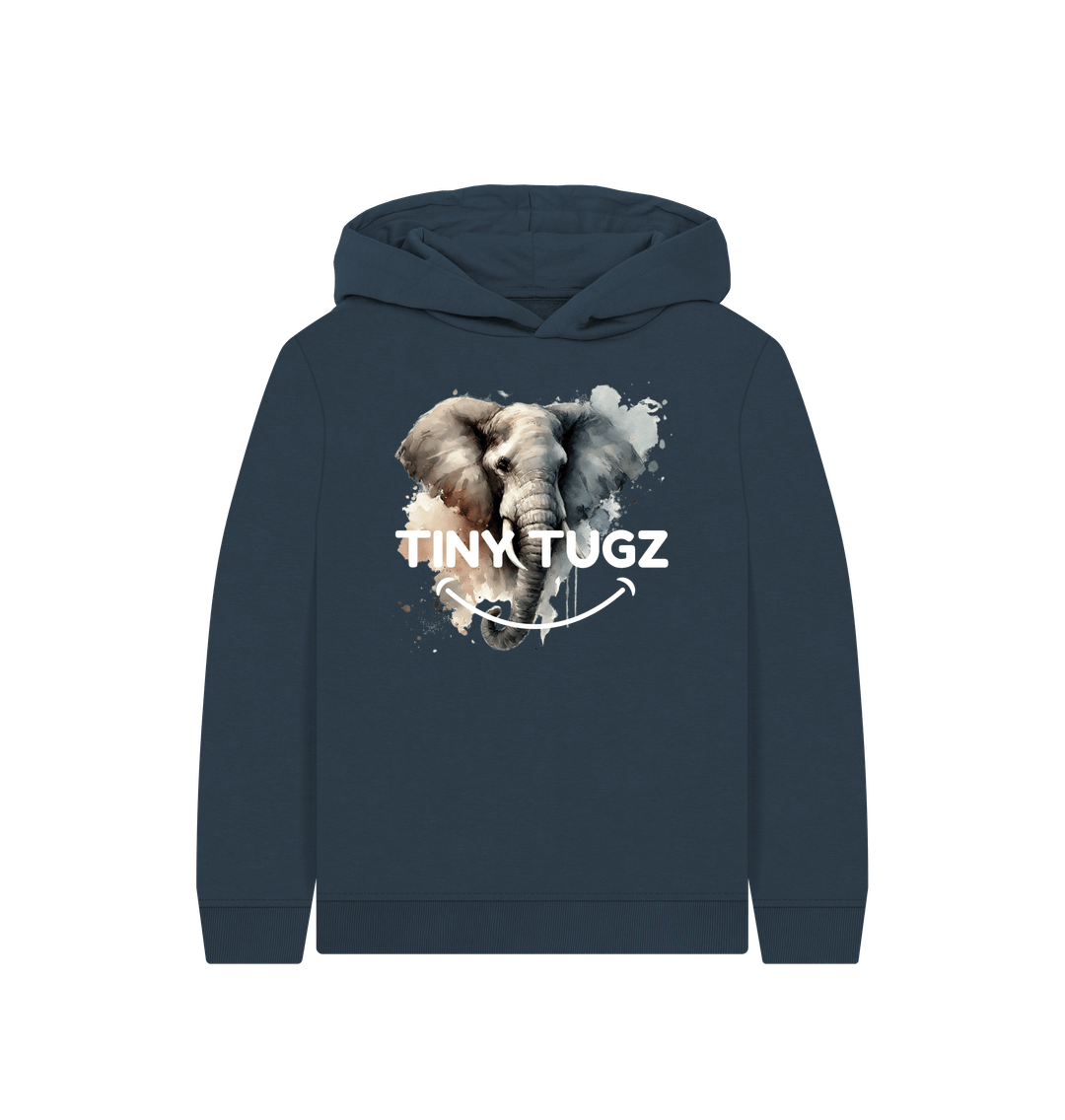 Navy Blue Printed Kids Hoodie