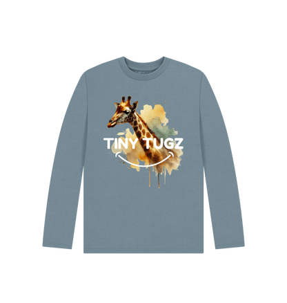 Stone Blue Printed Kids T-Shirt