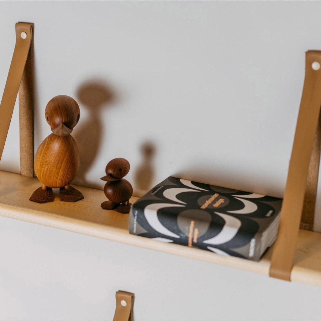 Floating Shelf – Natural Pine & Leather Straps (70 cm) - Tiny Tugz™
