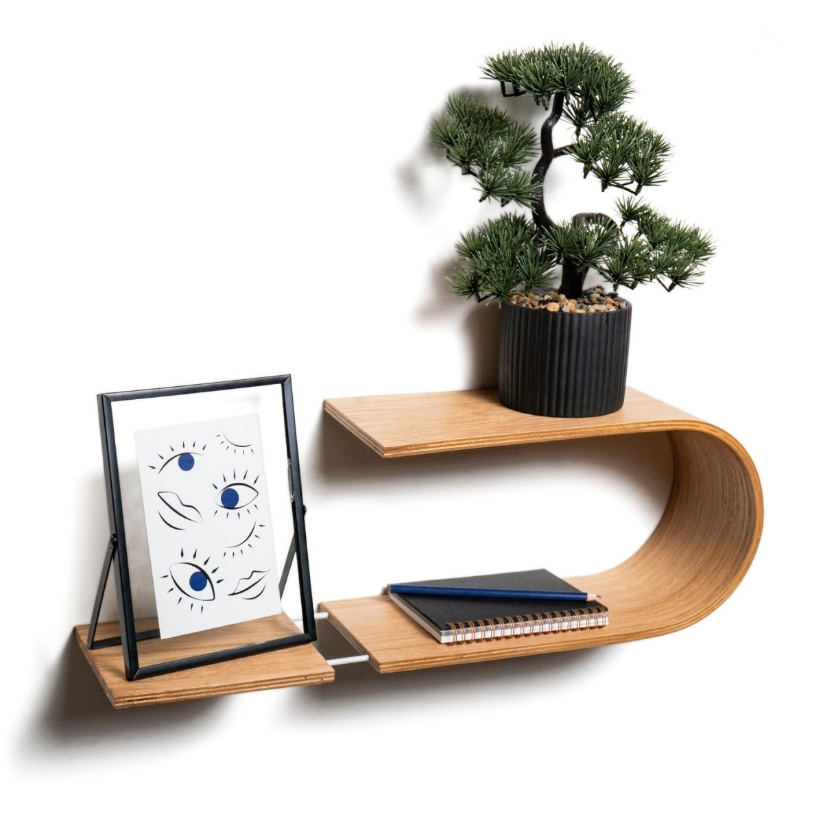 Floating Wooden Wall Shelf - Handmade (Luno) - Tiny Tugz™