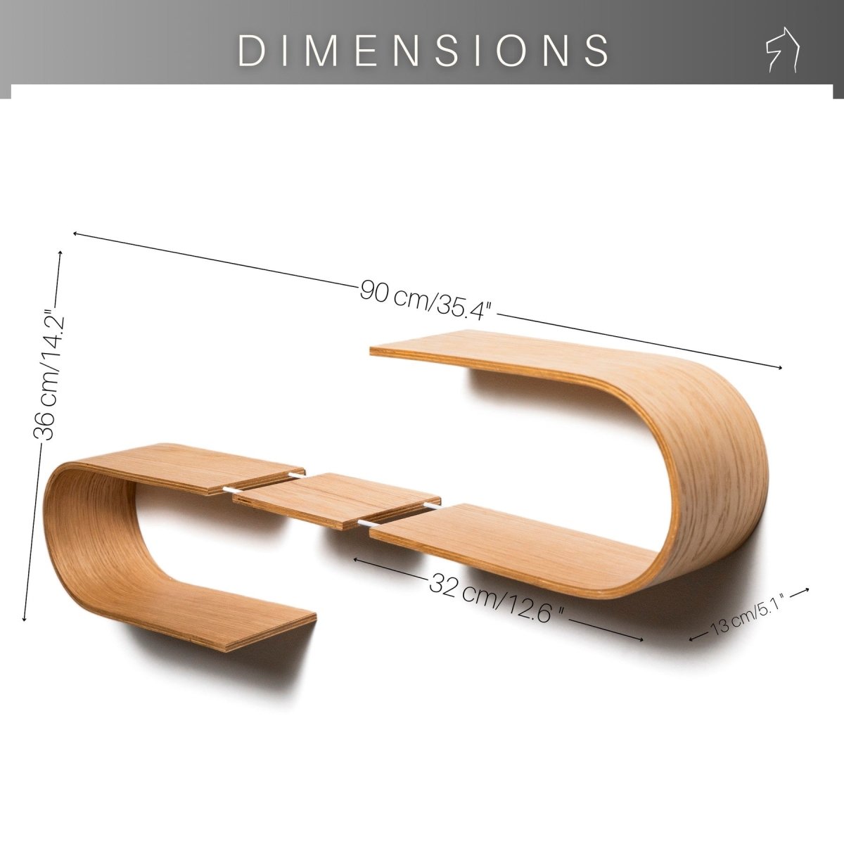 Floating Wooden Wall Shelf - Handmade (Luno) - Tiny Tugz™