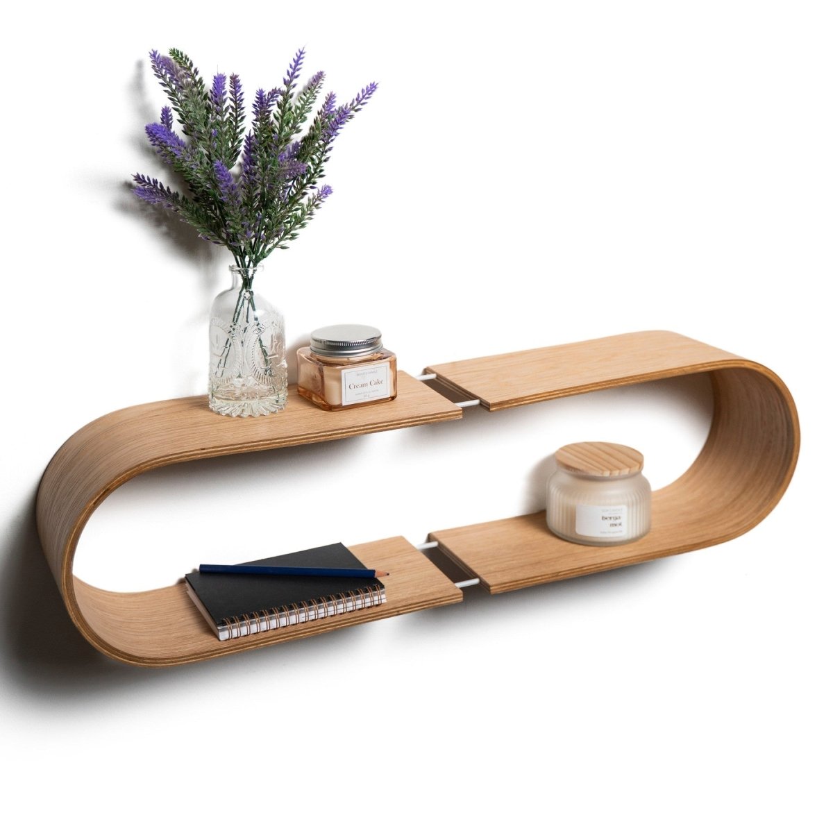 Floating Wooden Wall Shelf - Handmade (Oval) - Tiny Tugz™