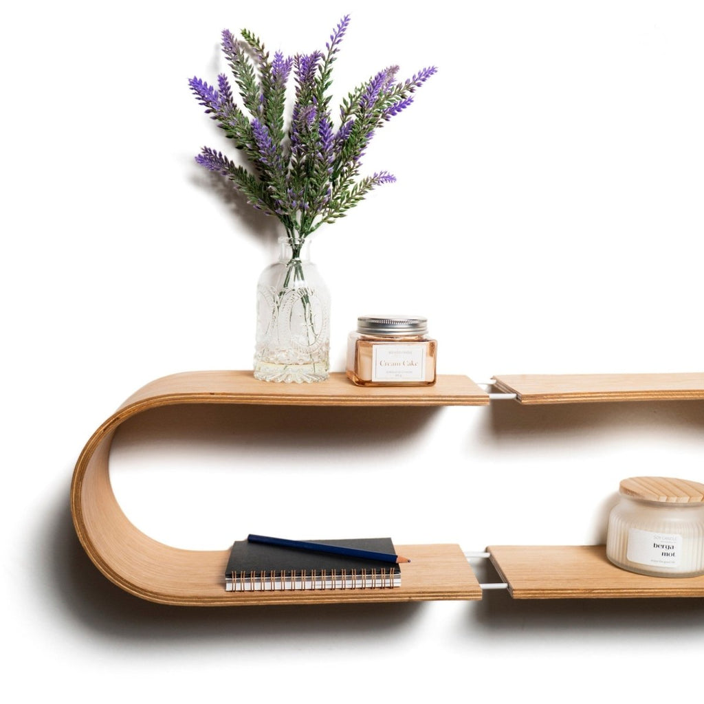 Floating Wooden Wall Shelf - Handmade (Oval) - Tiny Tugz™