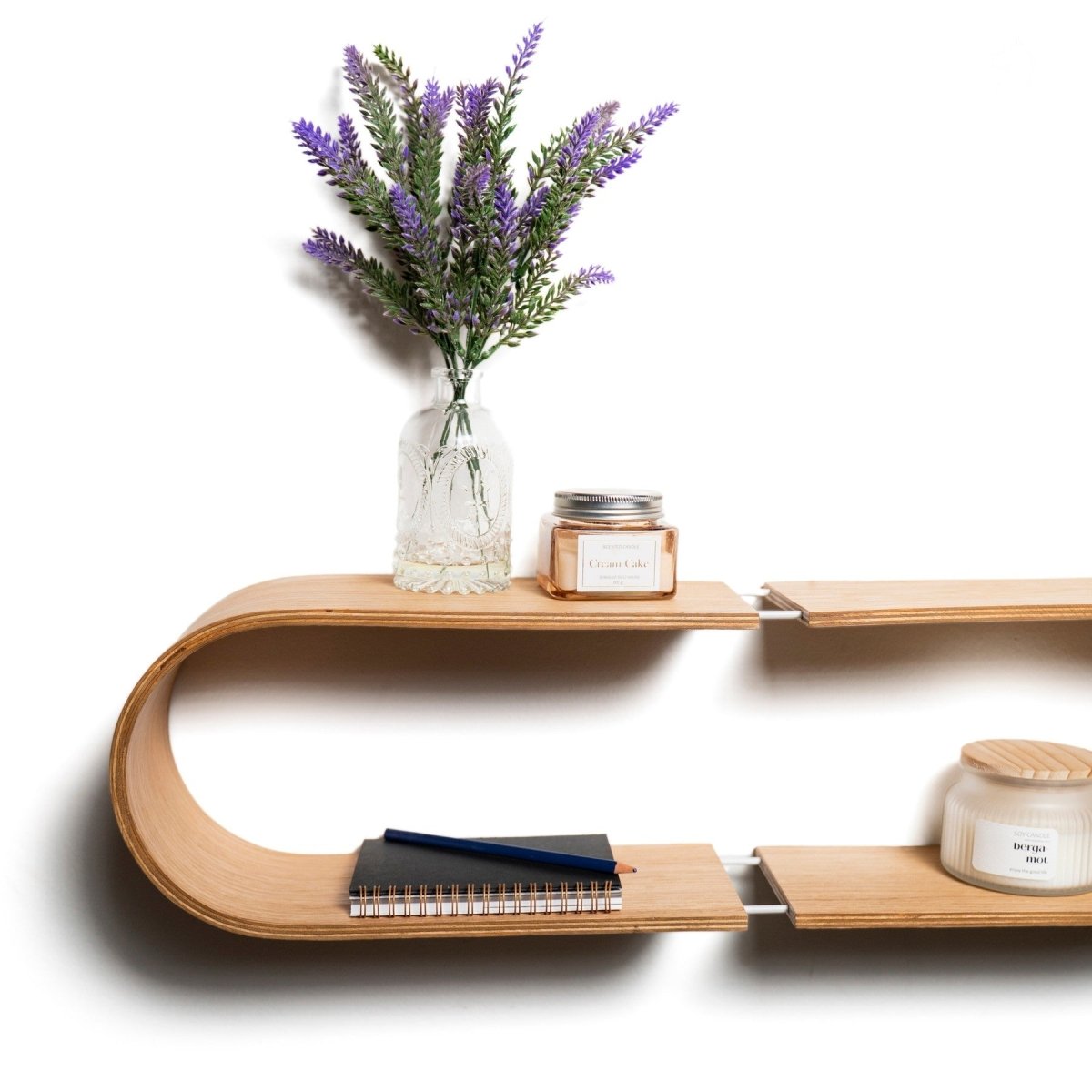 Floating Wooden Wall Shelf - Handmade (Oval) - Tiny Tugz™