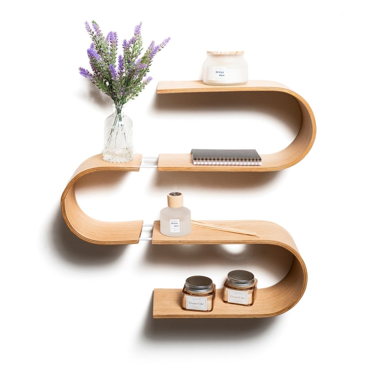 Floating Wooden Wall Shelf - Handmade (Snake) - Tiny Tugz™