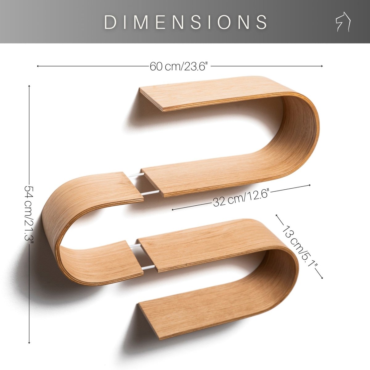 Floating Wooden Wall Shelf - Handmade (Snake) - Tiny Tugz™