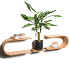Floating Wooden Wall Shelf - Oval