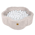 Flower Corduroy Foam Ball Pit with Cover (Ecru) - Safe Soft Play Pool for Kids (Without Balls) - Tiny Tugz™