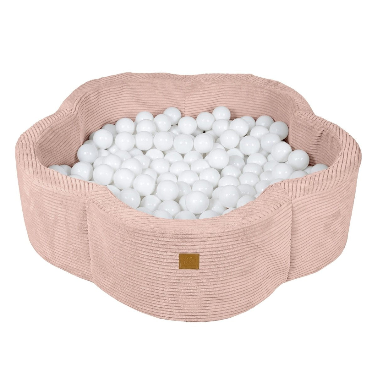 Flower Corduroy Foam Ball Pit with Cover (Pink) - Safe Soft Play Pool for Kids (Without Balls) - Tiny Tugz™