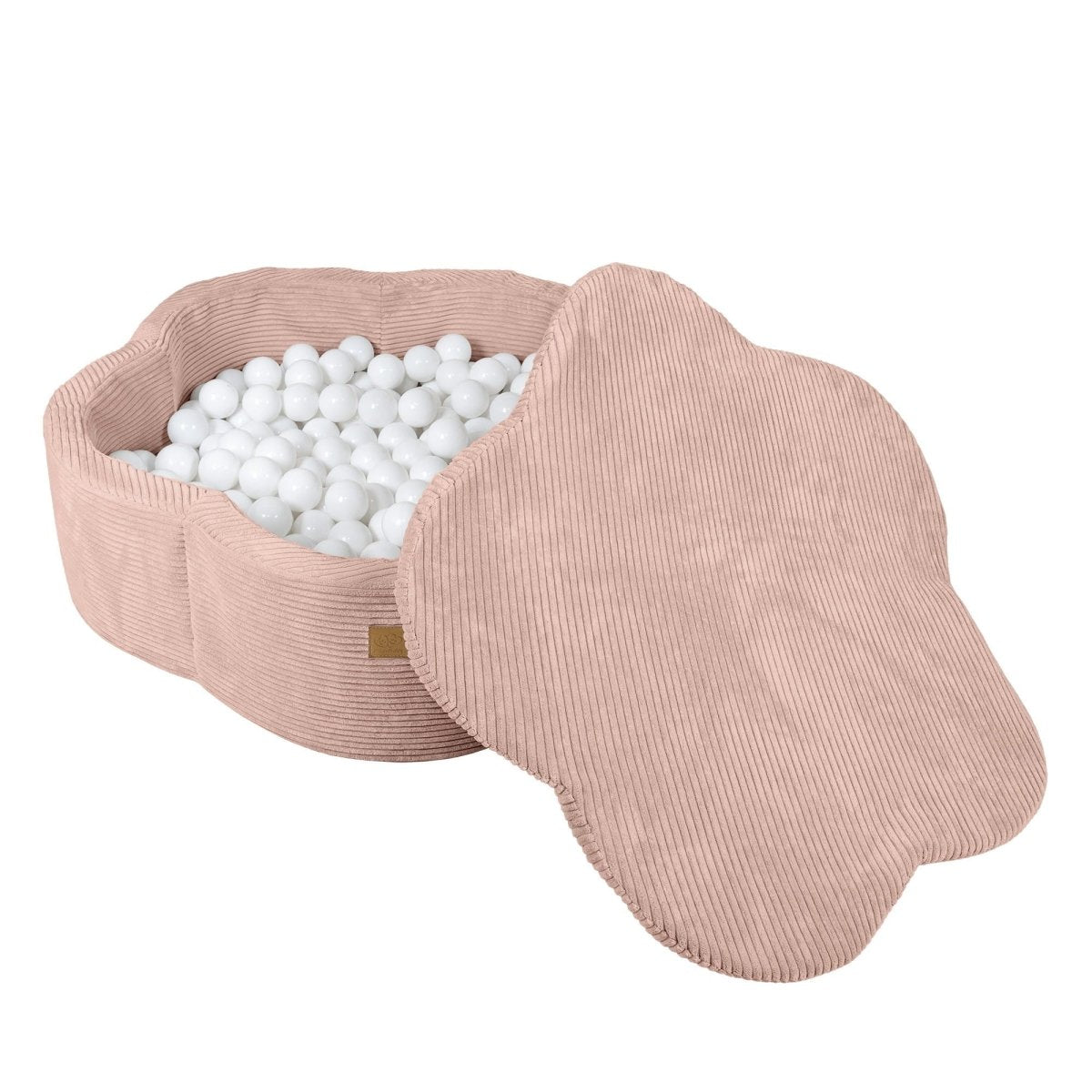 Flower Corduroy Foam Ball Pit with Cover (Pink) - Safe Soft Play Pool for Kids (Without Balls) - Tiny Tugz™