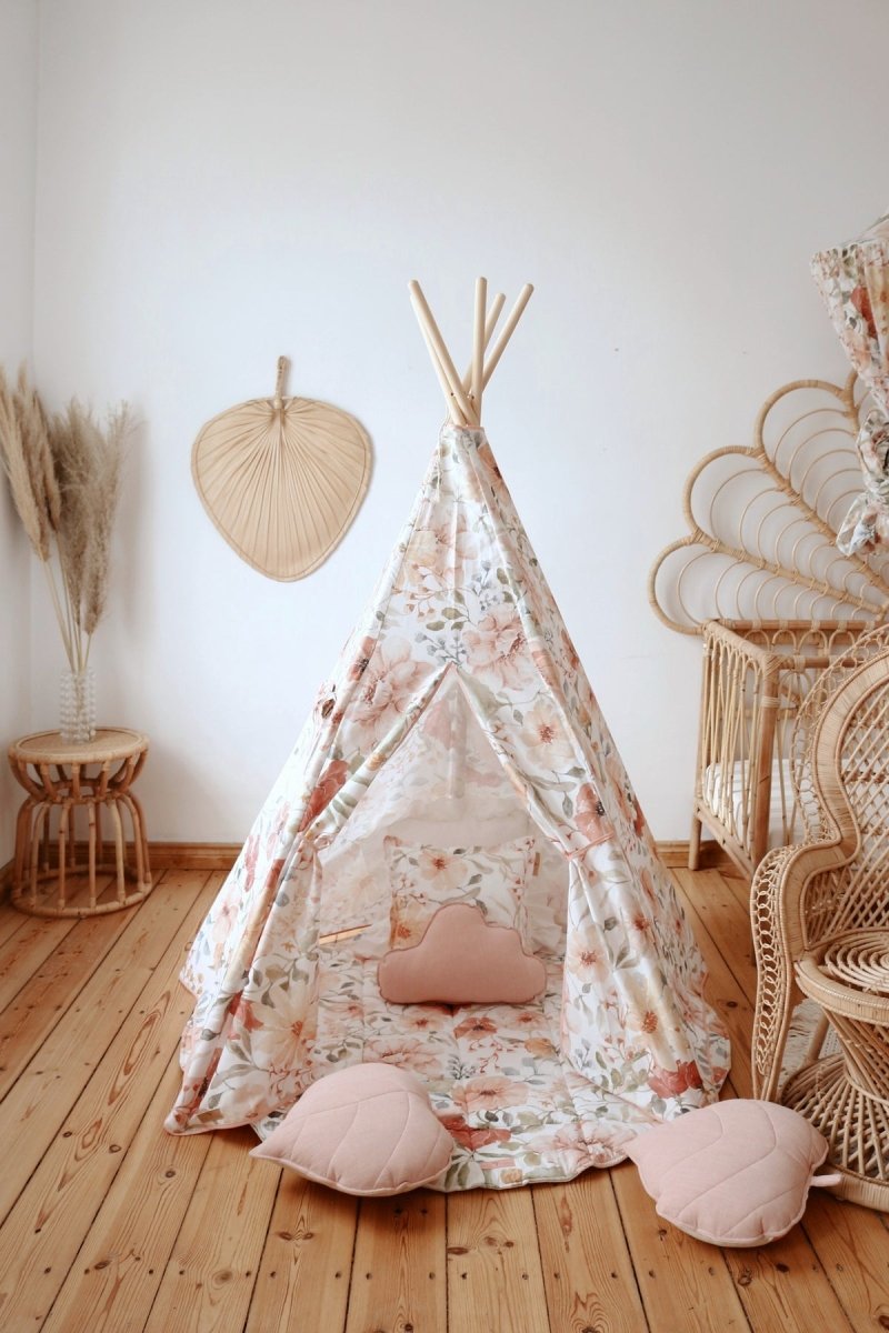 Flower Power Cotton Teepee Tent for Kids & Toddlers (3y+) - Tiny Tugz™