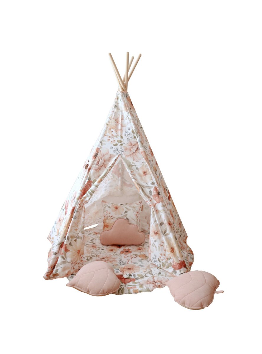 Flower Power Cotton Teepee Tent for Kids & Toddlers (3y+) - Tiny Tugz™