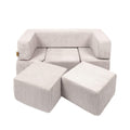 Foam Bricks Play Set - Velvet Corduroy, Sofa, Ball Pit & Playground (Ecru) - Tiny Tugz™