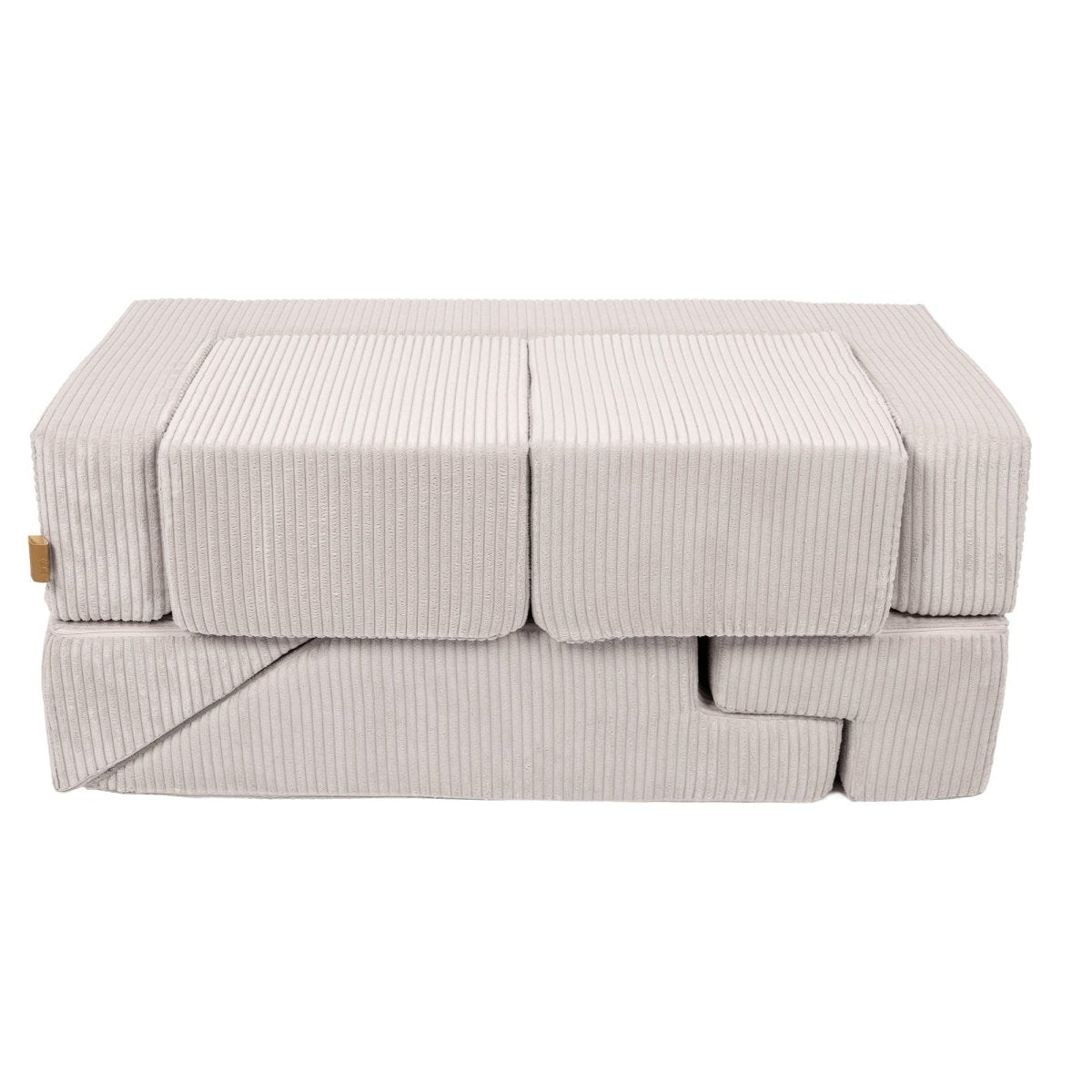 Foam Bricks Play Set - Velvet Corduroy, Sofa, Ball Pit & Playground (Ecru) - Tiny Tugz™