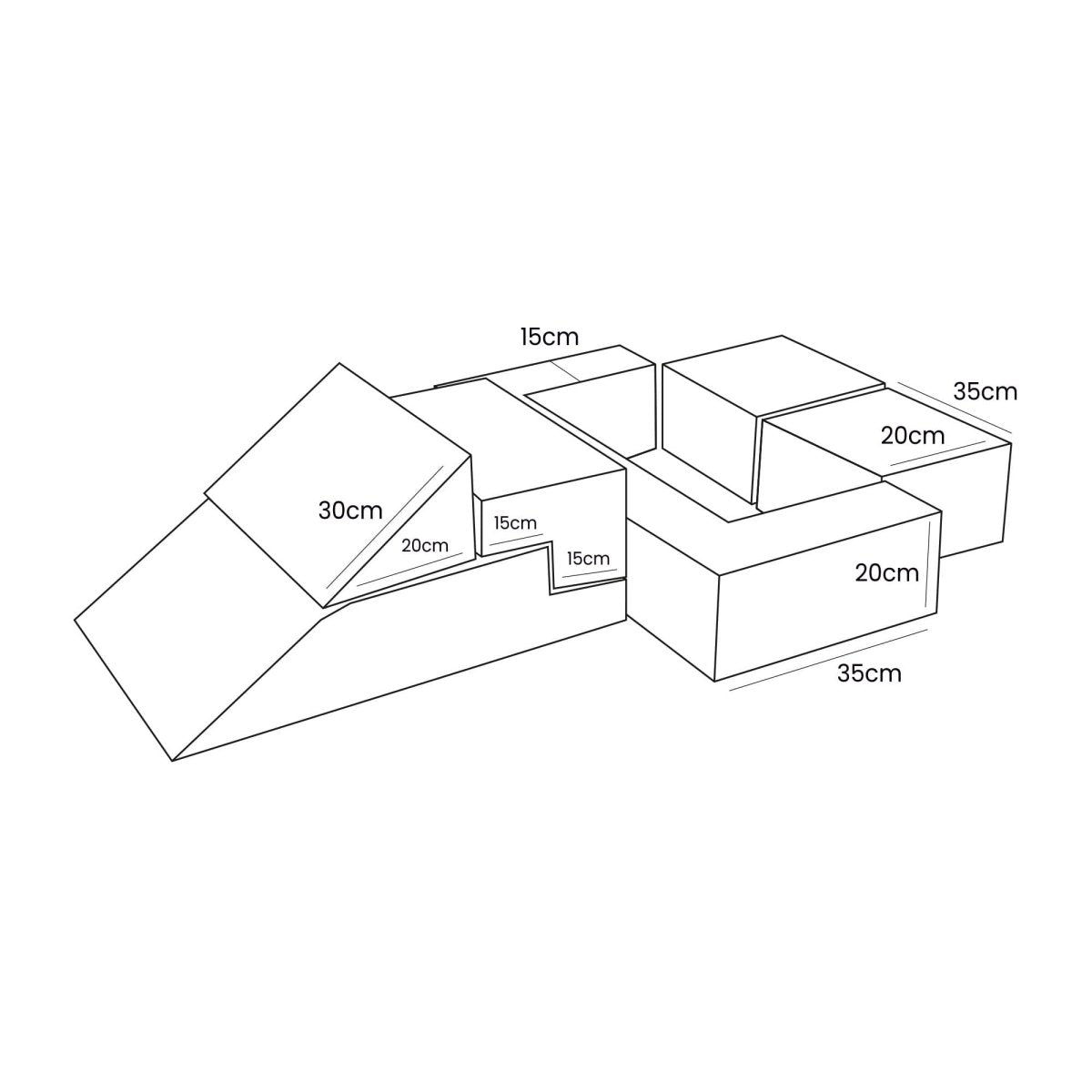 Foam Bricks Play Set - Velvet Corduroy, Sofa, Ball Pit & Playground (Ecru) - Tiny Tugz™