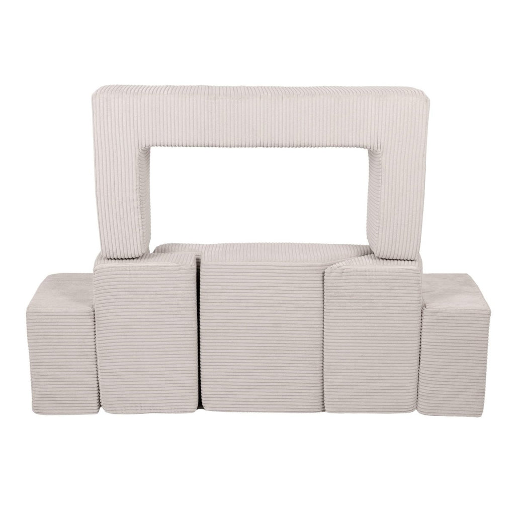 Foam Bricks Play Set - Velvet Corduroy, Sofa, Ball Pit & Playground (Ecru) - Tiny Tugz™