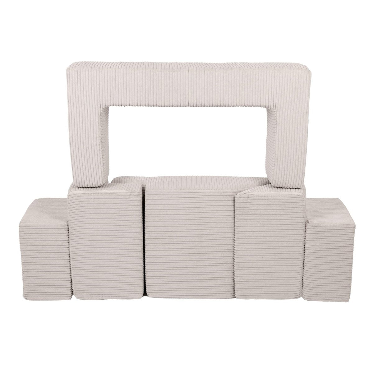 Foam Bricks Play Set - Velvet Corduroy, Sofa, Ball Pit & Playground (Ecru) - Tiny Tugz™