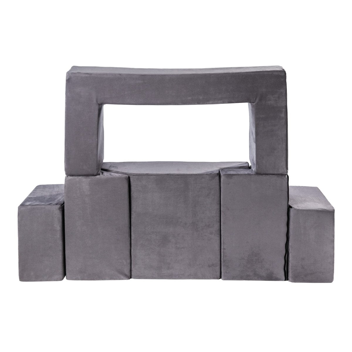 Foam Bricks Play Set - Velvet, Sofa, Ball Pit & Playground (Grey) - Tiny Tugz™