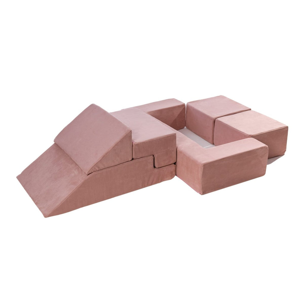 Foam Bricks Play Set - Velvet, Sofa, Ball Pit & Playground (Pink) - Tiny Tugz™
