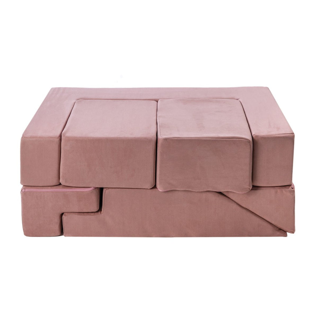 Foam Bricks Play Set - Velvet, Sofa, Ball Pit & Playground (Pink) - Tiny Tugz™