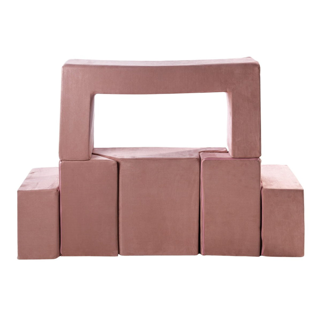 Foam Bricks Play Set - Velvet, Sofa, Ball Pit & Playground (Pink) - Tiny Tugz™