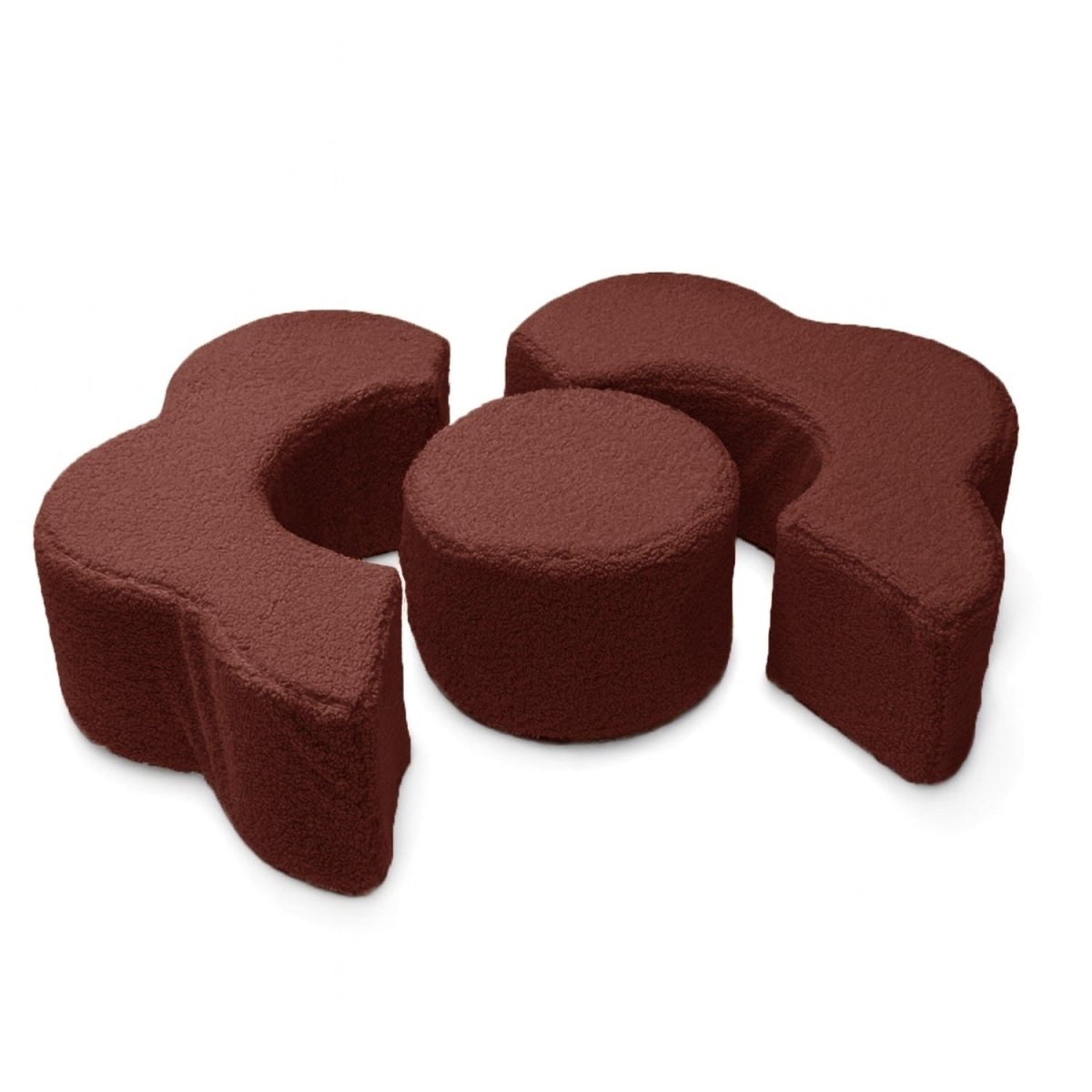 Foam Flower Shape Set, 3 Pieces - Bearly Fabric (Dark Brown) - Tiny Tugz™