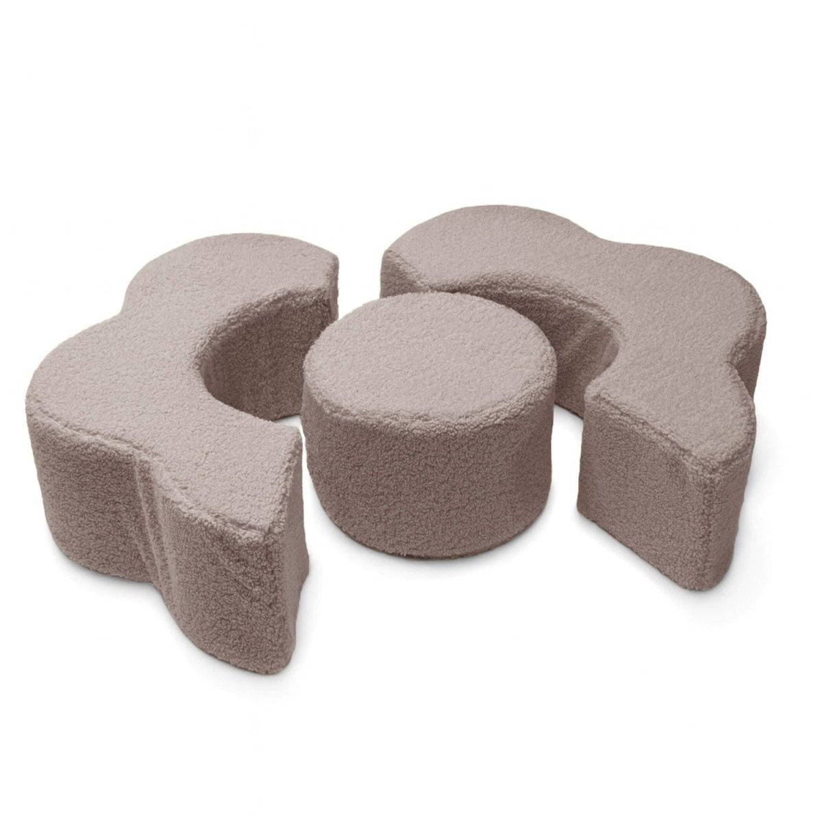 Foam Flower Shape Set, 3 Pieces - Bearly Fabric (Light Grey) - Tiny Tugz™
