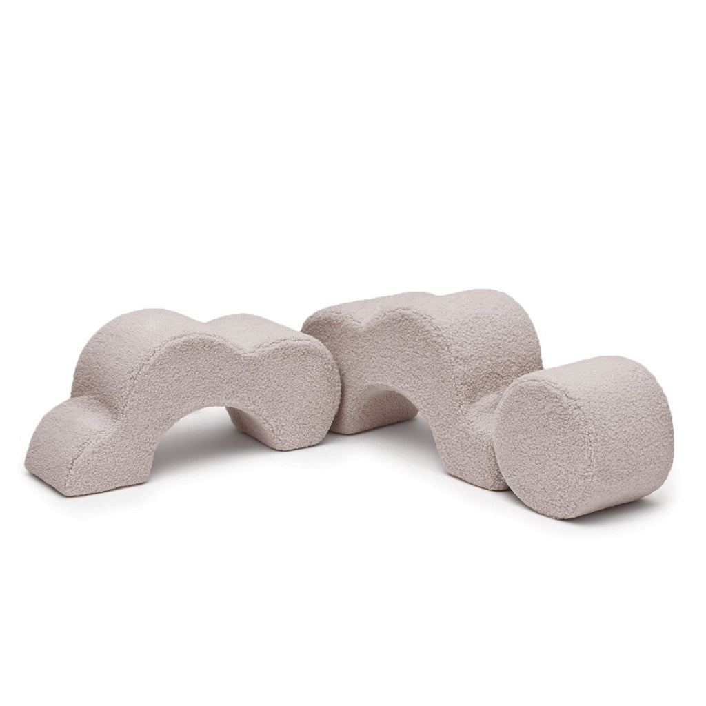 Foam Flower Shape Set, 3 Pieces - Bearly Fabric (Light Grey) - Tiny Tugz™