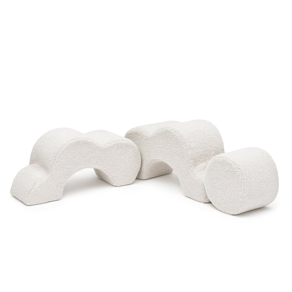 Foam Flower Shape Set, 3 Pieces - Bearly Fabric (Off White) - Tiny Tugz™