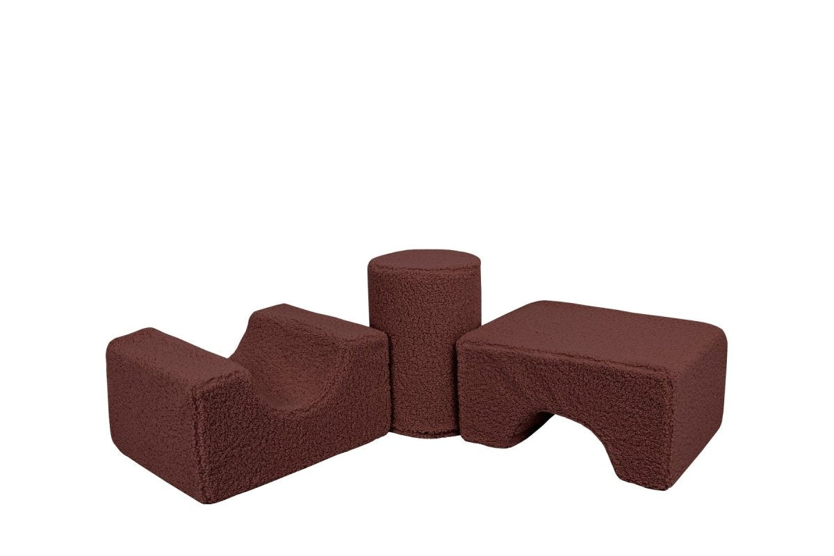 Foam Shape Set for Kids, 3 Pieces - Bearly Fabric (Brown) - Tiny Tugz™
