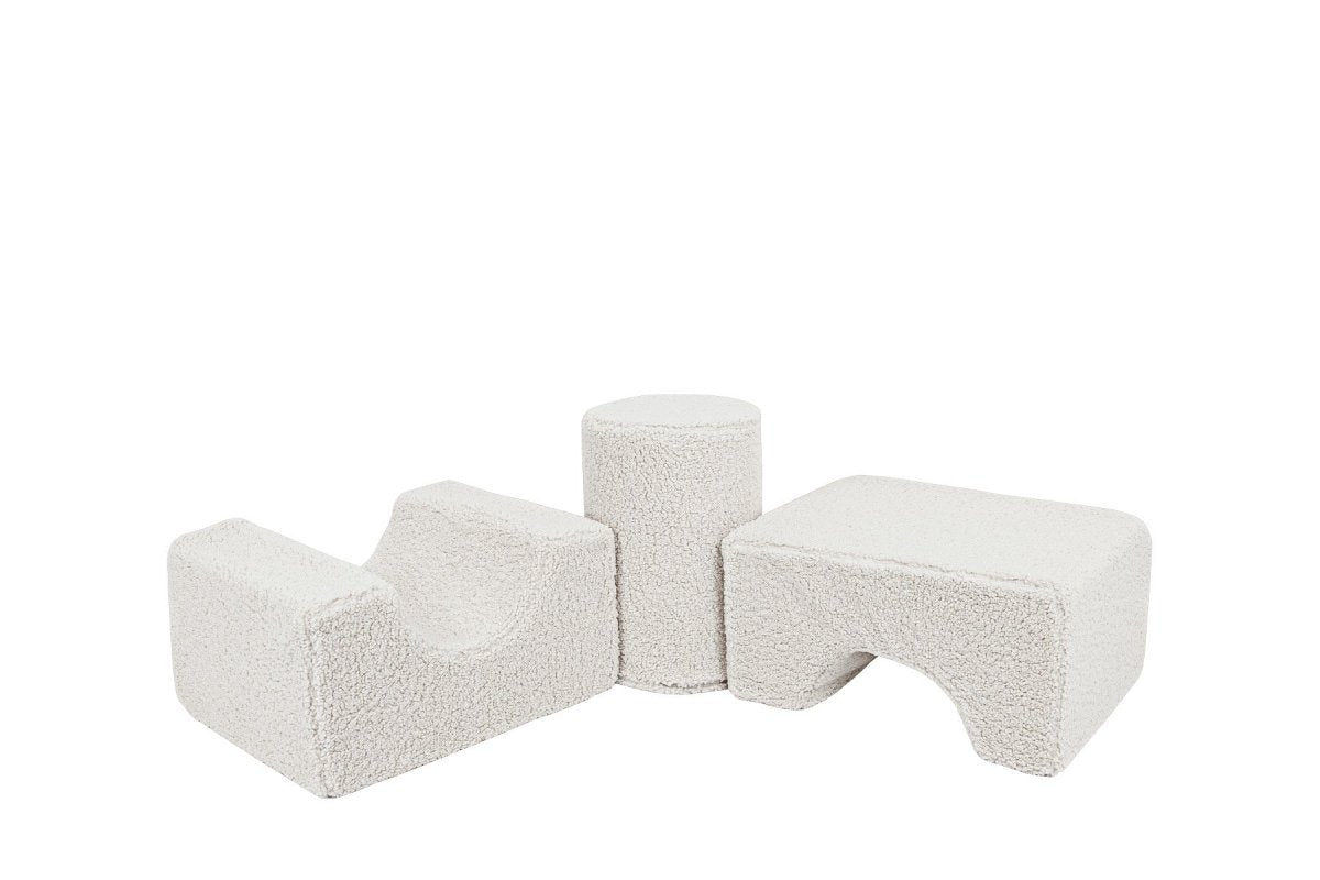 Foam Shape Set for Kids, 3 Pieces - Bearly Fabric (Ecru) - Tiny Tugz™