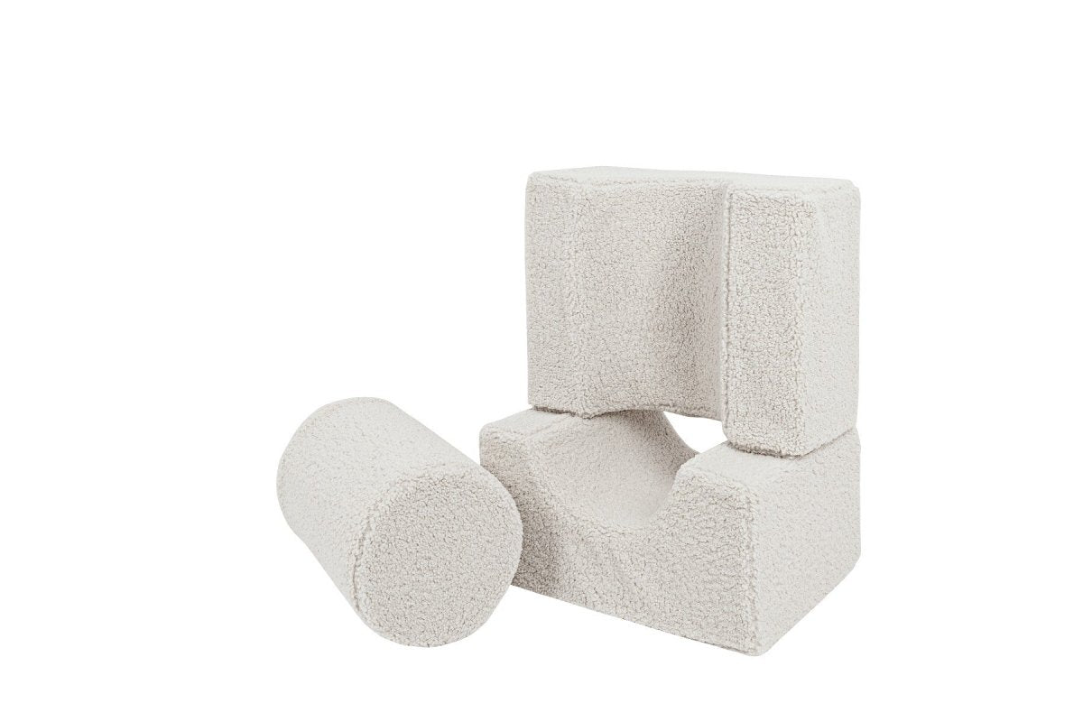 Foam Shape Set for Kids, 3 Pieces - Bearly Fabric (Ecru) - Tiny Tugz™